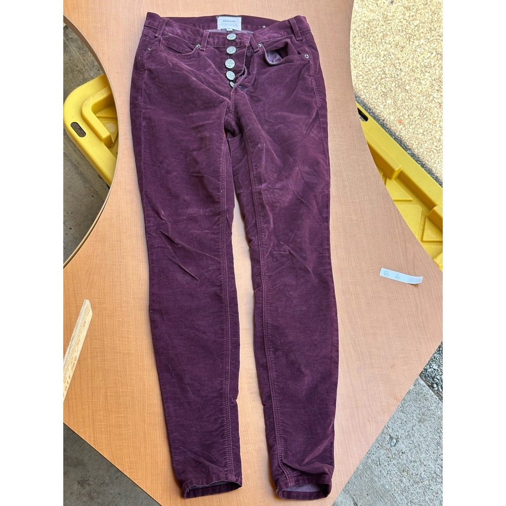 McGuire Velvet Skinny Jeans Women's‎ Size 27 Button Fly Purple